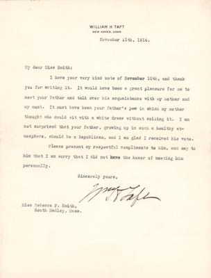 Lot #117 William H. Taft Typed Letter Signed