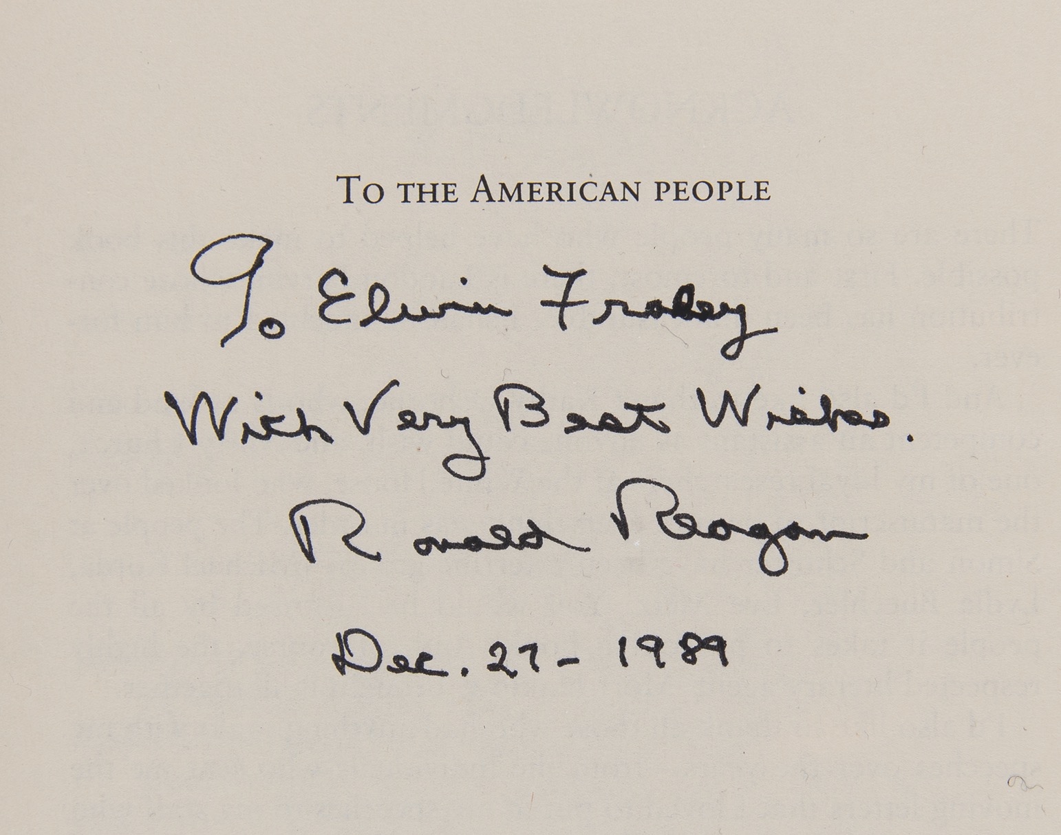 Lot #105 Ronald Reagan Signed Book - Speaking My Mind - Image 2