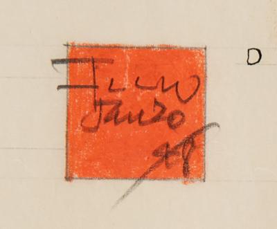 Lot #584 Frank Lloyd Wright Signed Plan for a Usonian House - Image 2