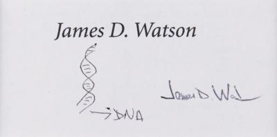 Lot #320 James D. Watson Signature with DNA Sketch - Image 1