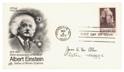 Lot #240 Peter Higgs and James Van Allen Signed First Day Cover - Image 1