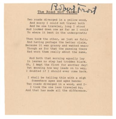 Lot #619 Robert Frost Signature