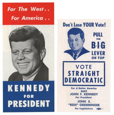 Lot #92 John F. Kennedy (2) Campaign Handbills - Image 1