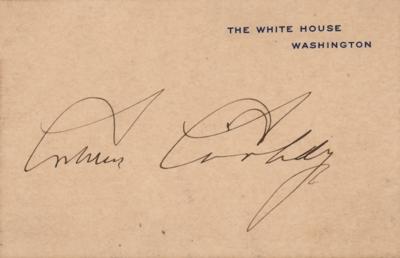 Lot #62 Calvin Coolidge Signed White House Card