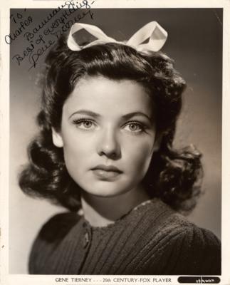 Lot #866 Gene Tierney Signed Photograph