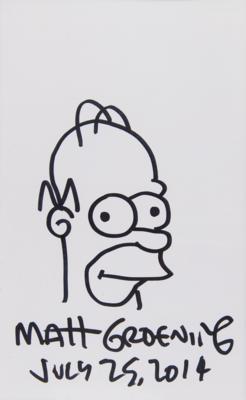 Lot #604 Matt Groening Twice-Signed Comic Book with (2) Homer Simpson Sketches - Image 2