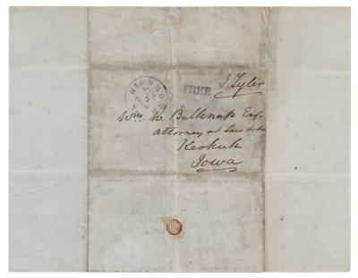 Lot #125 John Tyler Autograph Letter Signed with Free-Franked Address Panel - Image 3