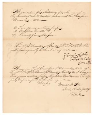 Lot #17 Zachary Taylor Document Signed - Fort Crawford Supplies Requisition - Image 1