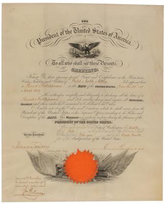 Lot #47 James Buchanan Naval Document Signed as President - Image 1