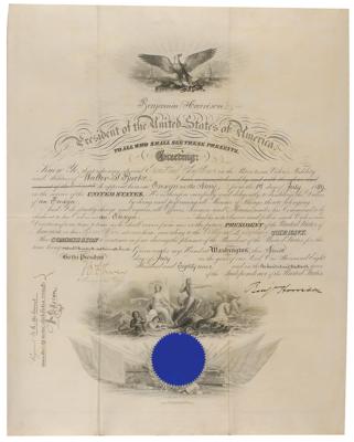 Lot #73 Benjamin Harrison Document Signed as President - Image 1