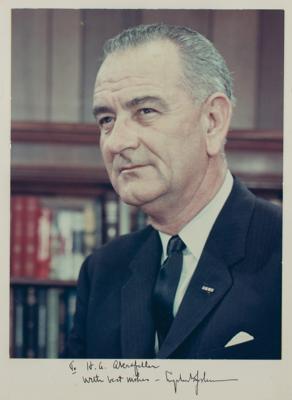 Lot #89 Lyndon B. Johnson Signed Oversized Photograph - Image 1