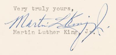Lot #165 Martin Luther King, Jr. Typed Letter Signed on Segregation in Higher Education: "It is unfortunate that in our great nation the citadels of higher learning are still the targets of defamation and segregationists" - Image 2