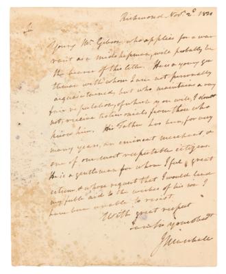 Lot #152 John Marshall Autograph Letter Signed - Image 1