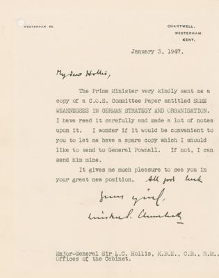 Lot #154 Winston Churchill Typed Letter Signed on Weakness in German Strategy - Image 1