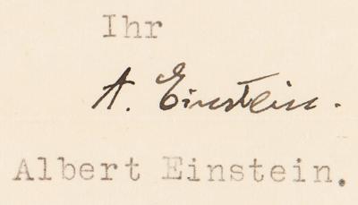Lot #182 Albert Einstein Typed Letter Signed, Sending Thanks for an "Astronomic Atlas" - Image 2