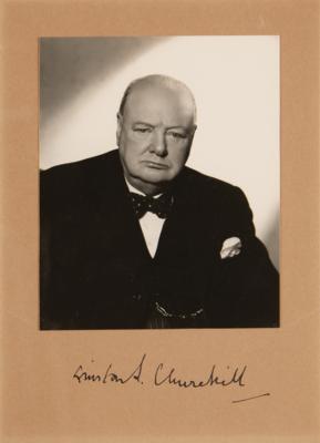 Lot #153 Winston Churchill Signed Photograph by