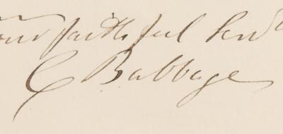 Lot #170 Charles Babbage Autograph Letter Signed on His "Calculating engine" - Image 2