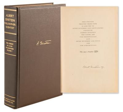 Lot #179 Albert Einstein Signed Book - Philosopher-Scientist: Volume VII of the Influential Library of Living Philosophers Book Series - Image 1