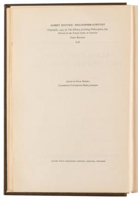 Lot #179 Albert Einstein Signed Book - Philosopher-Scientist: Volume VII of the Influential Library of Living Philosophers Book Series - Image 6