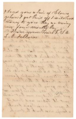 Lot #350 Civil War Soldier Letter - Mentioning a Blockade of Gun Boats 'to stop the rebels' - Image 2