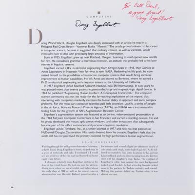 Lot #3141 Douglas Engelbart Signed Book - Portraits of Success (Presented to a Fellow Researcher from SRI International) - Image 4