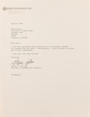 Lot #3081 Steve Jobs Typed Letter Signed (1983),
