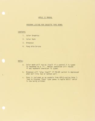 Lot #3113 Allan Alcorn: Apple II Owners Manual, Given by Steve Jobs and Steve Wozniak - Image 7