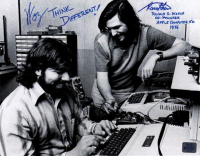 Lot #3093 Steve Wozniak and Ron Wayne Signed Photograph - Image 1