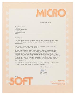 Lot #3147 Bill Gates Early Typed Letter Signed