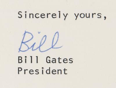 Lot #3147 Bill Gates Early Typed Letter Signed (1978) - listing Apple, Atari, and RadioShack as companies that "sell our BASIC with their hardware" - Image 2