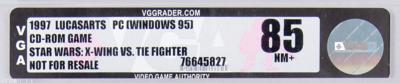 Lot #3194 Star Wars: X-Wing vs. TIE Fighter (Sealed PC CD-ROM) - VGA NM+ 85 - Image 3