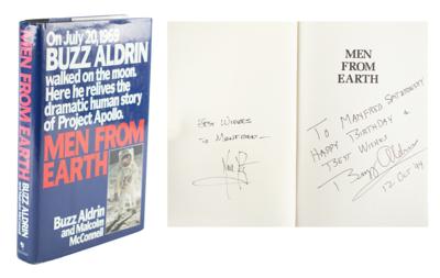 Lot #4114 Neil Armstrong and Buzz Aldrin Signed Book - Image 1