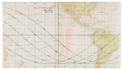 Lot #4258 Apollo 15 Flown Earth Orbit Chart - From