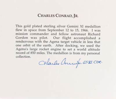Lot #4041 Charles Conrad's Gemini 11 Flown Fliteline Medallion - Image 3