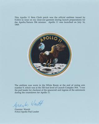 Lot #4159 Guenter Wendt's Apollo 11 Beta Cloth Patch - Worn in the White Room - Image 1