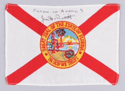 Lot #4081 Apollo 9 Flown Florida Flag Signed by Jim McDivitt - Image 1