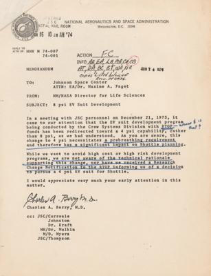 Lot #4375 John Young Handwritten Note on EV Suit Development, Initialed by (7) Astronauts - Image 2