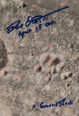 Lot #4270 Dave Scott Signed Oversized Apollo 15 Lunar Landing Site Topophotomap - Image 2