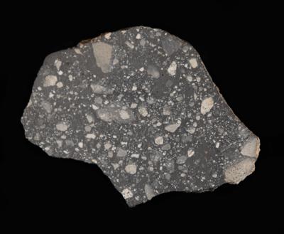 Lot #4279 Northwest Africa (NWA) 14769 Lunar Meteorite Slice Signed by Apollo 16 Moonwalker Charlie Duke - Image 2