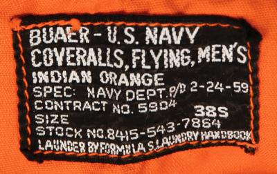 Lot #4302 Gene Cernan Signed U.S. Navy Flight Suit - Image 6