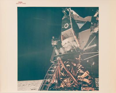 Lot #4100 Apollo 11 Original Vintage NASA Photograph: Buzz Aldrin Emerges from the Lunar Module - Image 1