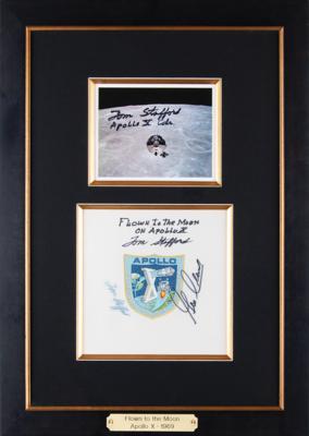 Lot #4083 Apollo 10 Flown Beta Cloth Signed by Tom Stafford and Gene Cernan - Image 1