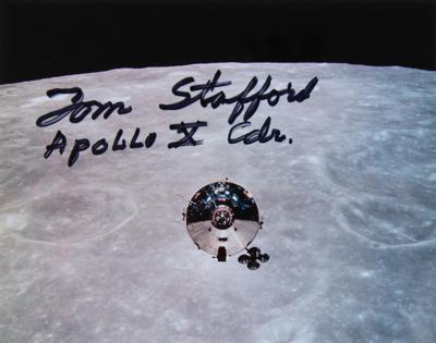 Lot #4083 Apollo 10 Flown Beta Cloth Signed by Tom Stafford and Gene Cernan - Image 3