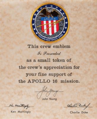 Lot #4269 Apollo 15, 16, and 17 Embroidered Crew Patches Presented to NASA Engineer - Image 4