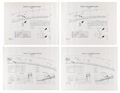 Lot #4153 Apollo 11 Lunar Module (4) Powered Descent and Ascent Charts - Image 1