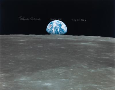 Lot #4125 Michael Collins Signed Oversized 'Earthrise' Photograph - Image 1