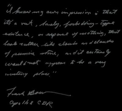 Lot #4077 Frank Borman Signed Oversized 'Earthrise' Photograph - Image 2