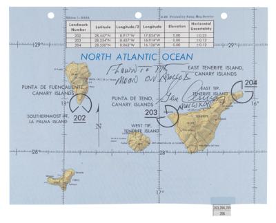 Lot #4085 Apollo 10 Flown Map Signed by Gene