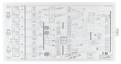 Lot #4219 Apollo 13 Flown CSM Systems Data Schematic Signed by Jim Lovell and Fred Haise - Image 1