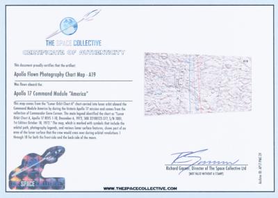 Lot #4298 Gene Cernan's Apollo 17 'Lunar Orbit Chart A' Photography Map (Attested as Flown by Space Collective) - Image 3